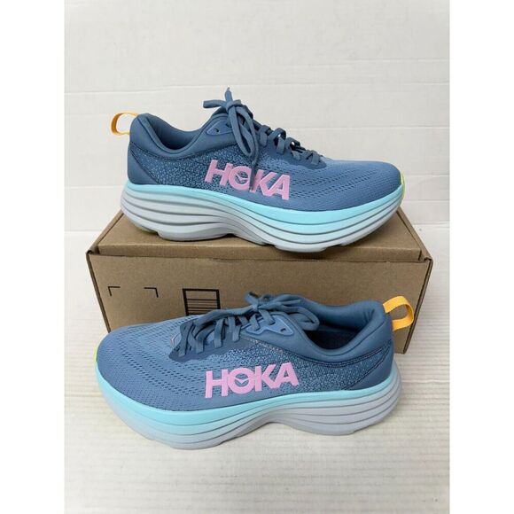Hoka One One Shoes - -878 Hoka Bondi 8, Blue, Womens Running Shoes-US 9 Womens